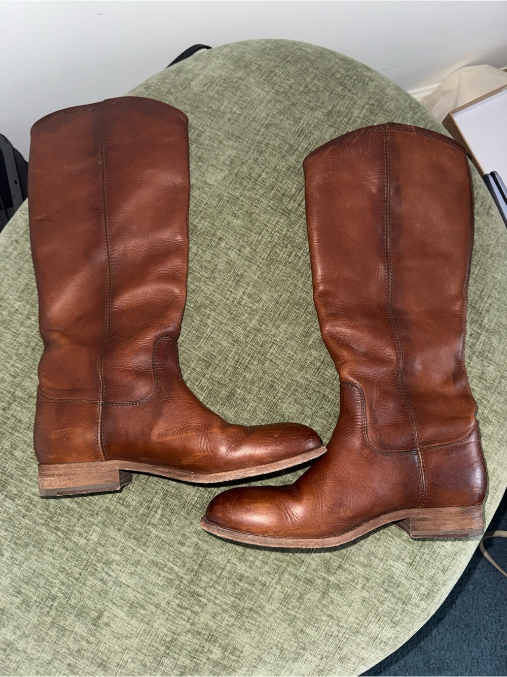 Frye Brown Leather Tall Riding Boots 7 - Picture 7 of 10